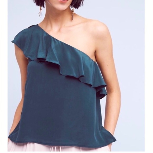 Maeve by Anthropologie One Shoulder Ruffle Blouse - Picture 4 of 11